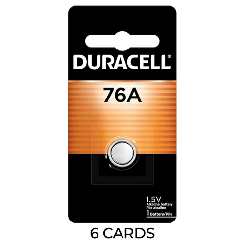 6-Pack Duracell 76A Alkaline Button Battery (LR44, A76)
