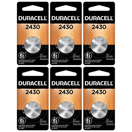 6-Pack CR2430 Duracell 3 Volt Lithium Coin Cell Batteries