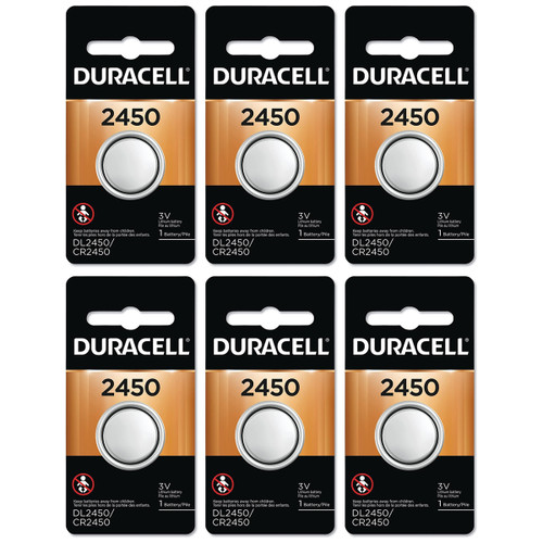 6-Pack CR2450 Duracell 3 Volt Lithium Coin Cell Batteries