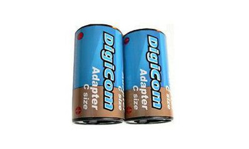 C Size Battery Adapter for AA Batteries (2 Pack)