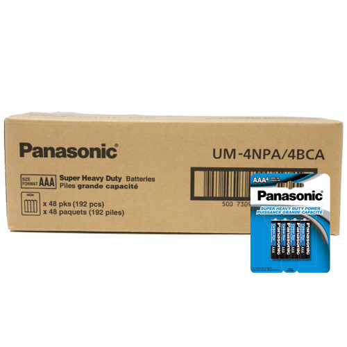 Panasonic 192-pack AAA 1.5V batteries in retail cards