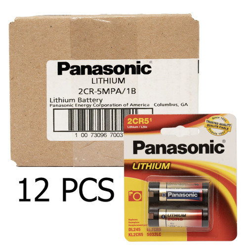 Panasonic 2CR5 6 volt lithium batteries 12-pack box