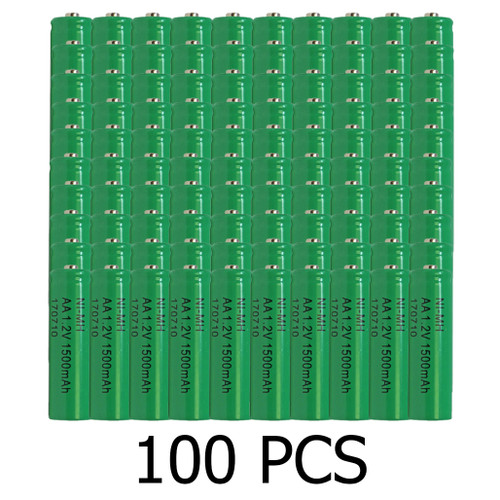 100-Pack AA NiMH 1500mAh Batteries