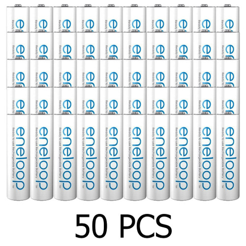 50-pack Panasonic Eneloop AA batteries, made in Japan