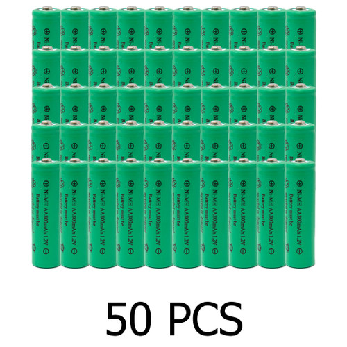 50-pack AA 800 mAh rechargeable batteries by Power Portable