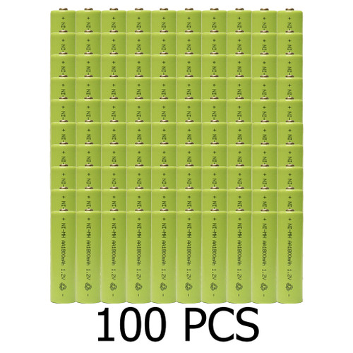 100-Pack AA NiMH 1800 mAh Batteries