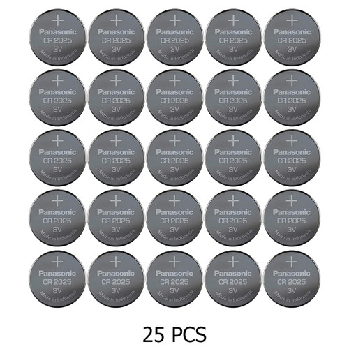 25-Pack CR2025 Panasonic 3 Volt Lithium Coin Cell Batteries