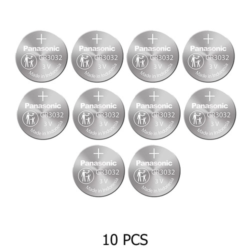 Panasonic CR3032 3V coin cell battery pack, 10 pieces