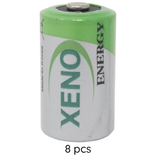 Close-up of Xeno XL-050H battery button top terminals