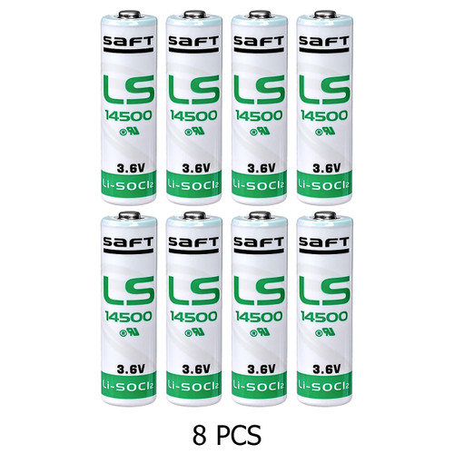 SAFT LS14500 AA 3.6V lithium battery 8-pack