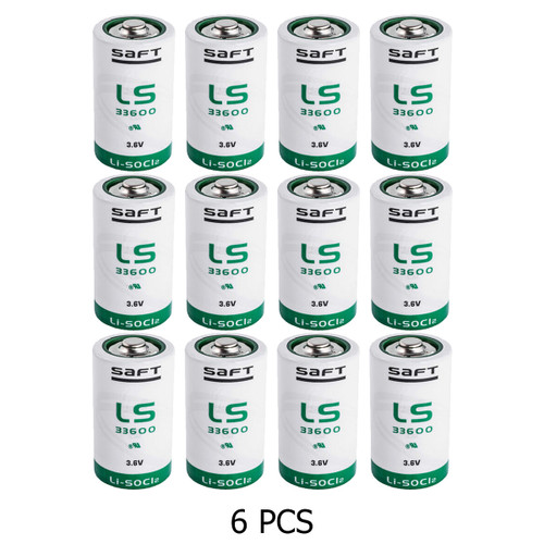 Saft LS33600 3.6V D lithium battery front view