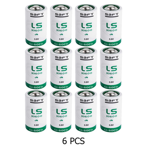 12-Pack Saft LS33600 3.6 Volt D 17000 mAh Lithium Batteries