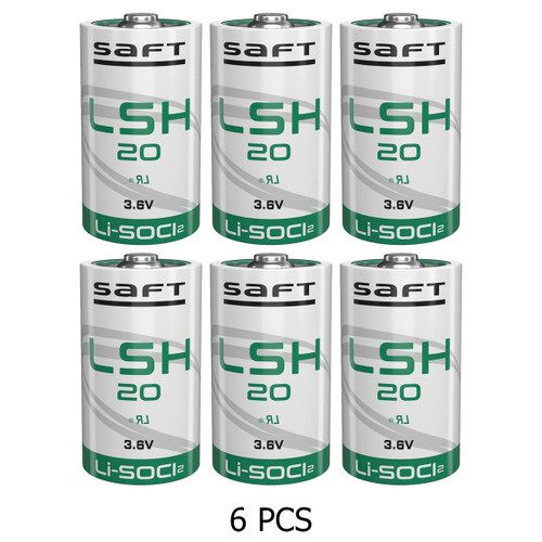 Saft LSH20 3.6V lithium D batteries pack front view