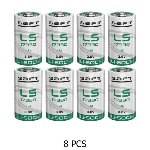 8-pack SAFT LS17330 3.6 volt lithium batteries