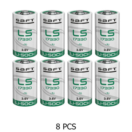 8-Pack SAFT LS17330 (ER17730) 3.6 Volt 2/3 A 2100 mAh Lithium Batteries