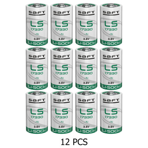 12-pack SAFT LS17330 3.6V lithium batteries