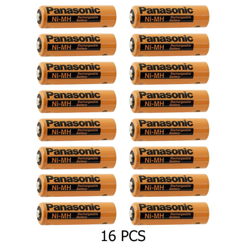 Front view of Panasonic BK-200AAB9B AA rechargeable batteries