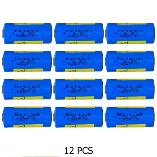 12-Pack 3.6 Volt ER14335 2/3 AA 1650 mAh Primary Lithium Batteries