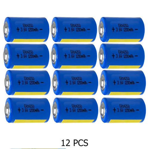 12-Pack ER14250 (LS14250) 1/2 AA 3.6 Volt 1200 mAh Primary Lithium Batteries