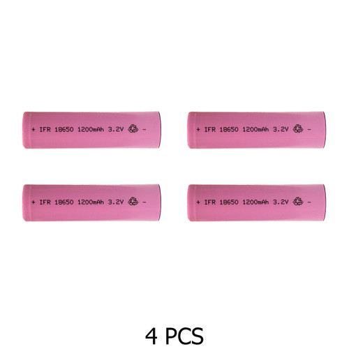 Power Portable 4-pack 18650 LiFePO4 rechargeable batteries front view