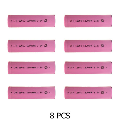8-Pack 3.2 Volt 18650 LiFePO4 1200mAh Batteries consumer sales and volume pricing