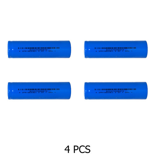 4-Pack 3.2 Volt  18650 LiFePO4 1500 mAh Batteries