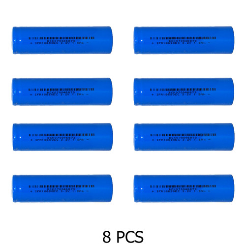 8-Pack 3.2 Volt  18650 LiFePO4 1500 mAh Batteries