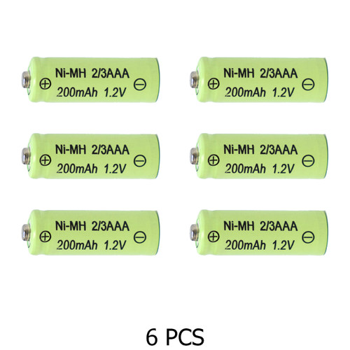 Power Portable 2/3 AAA NiMH button top batteries, 6-pack