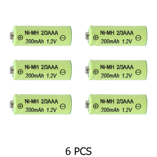 6-Pack 2/3 AAA NiMH 200 mAh Button Top Batteries consumer sales and volume pricing