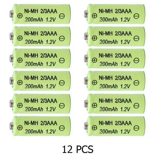 12-Pack 2/3 AAA NiMH 200 mAh Button Top Batteries consumer sales and volume pricing