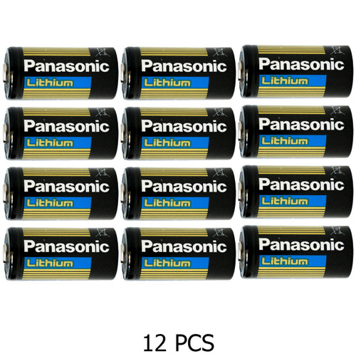 Close-up of Panasonic CR123A battery showing brand and voltage