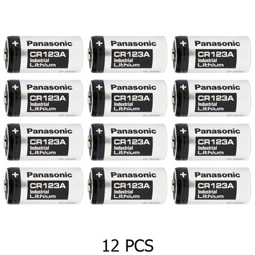 12-Pack Panasonic Industrial CR123A 3 Volt Lithium Batteries