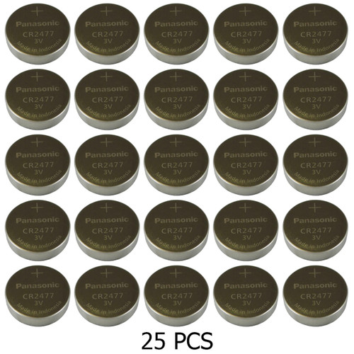 Panasonic CR2477 coin cell battery pack with 25 batteries