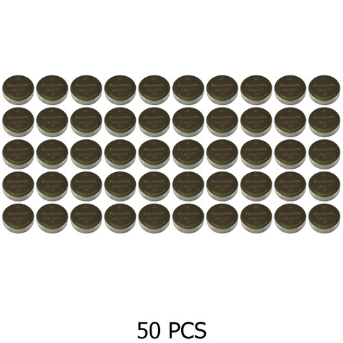 Panasonic CR2477 3V lithium coin cell batteries, 50-pack