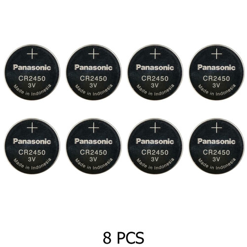 8-Pack CR2450 Panasonic 3 Volt Lithium Coin Cell Batteries