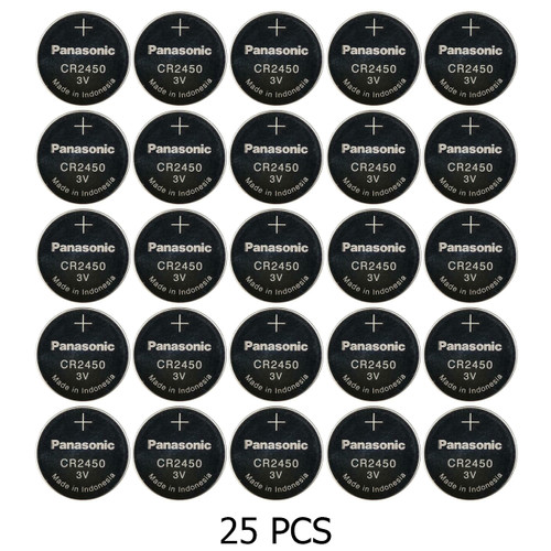 25-Pack CR2450 Panasonic 3 Volt Lithium Coin Cell Batteries