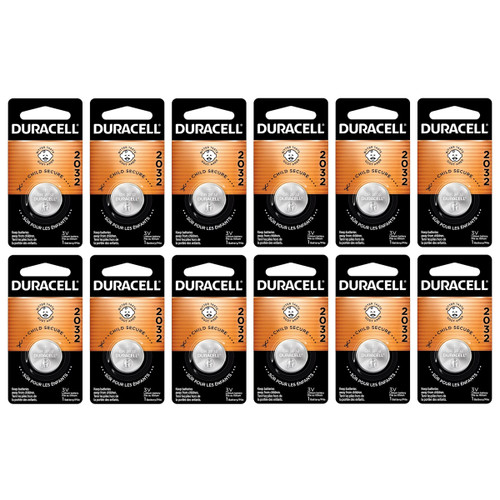 12-Pack DL2032 Duracell 3 Volt Lithium Coin Cell Battery