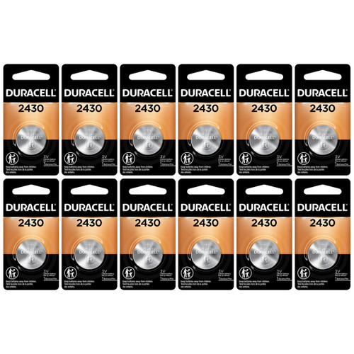 12-Pack CR2430 Duracell 3 Volt Lithium Coin Cell Batteries