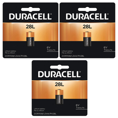 3-Pack Duracell 28L / PX28L, 2CR1/3N, L544 6 Volt Lithium Battery