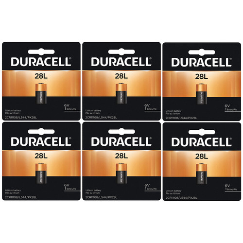 Duracell 28L 6 volt lithium battery 6-pack on card
