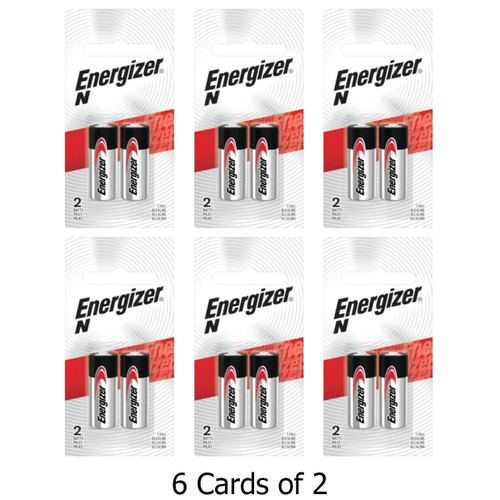 12-Pack Energizer N Size (E90) 1.5 Volt Alkaline Batteries (6 Cards of 2)