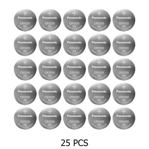 Panasonic CR1220 coin cell battery pack, side view