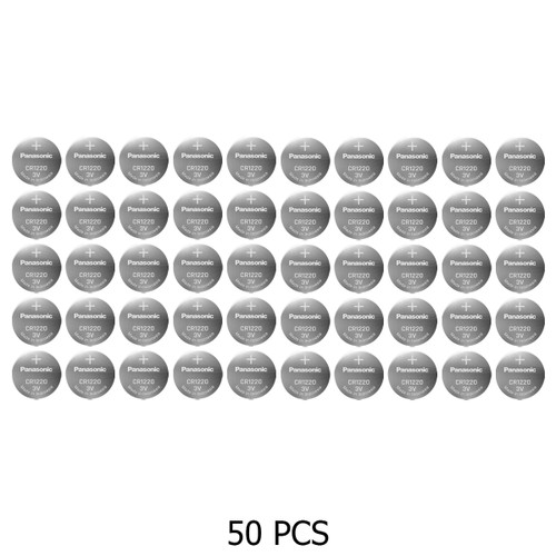 50-Pack Panasonic CR1220 3 Volt Lithium Coin Cell Batteries