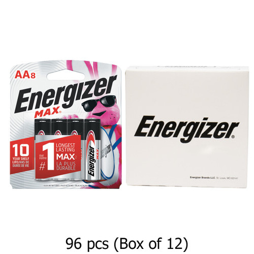 96-pack Energizer MAX AA batteries, 8 per card