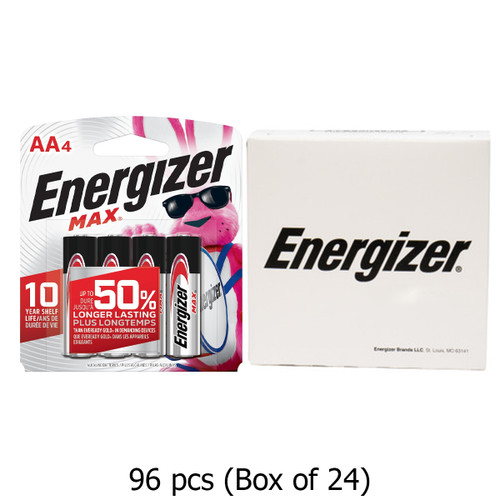 96-Pack AA Energizer MAX E91BP-4 Alkaline Batteries (24 Cards of 4)