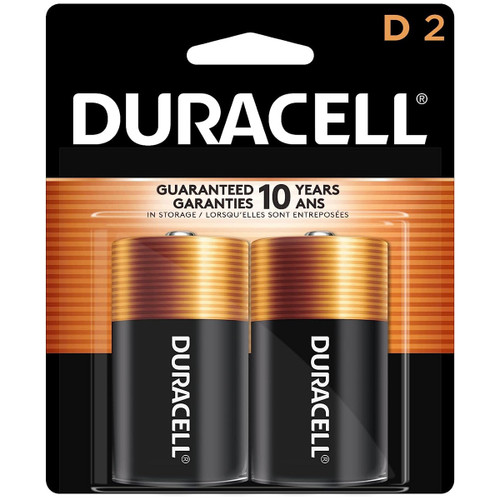Duracell MN1300B2 D alkaline batteries 2-card pack