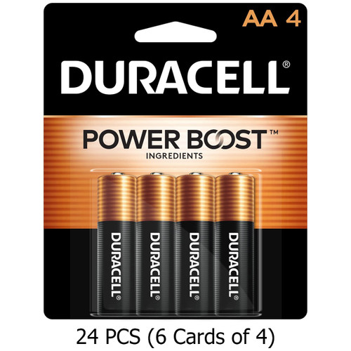 24-Pack AA Duracell MN1500B4 Alkaline Batteries (6 Cards of 4)