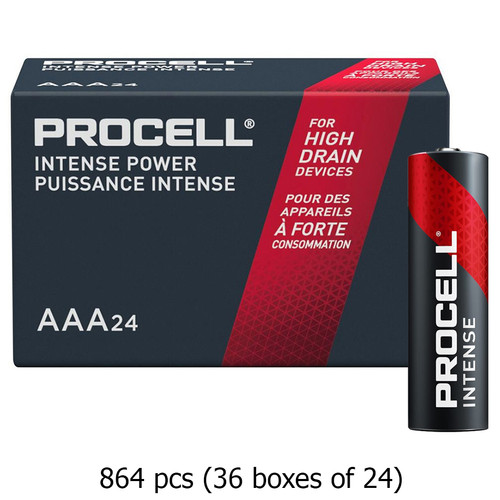 864-Pack AAA Duracell Procell Intense PX2400 Alkaline Batteries (36 Boxes of 24)