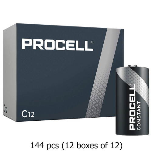 144-Pack C Duracell Procell Constant PC1400 Alkaline Batteries (12 Boxes of 12)