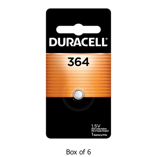 6-Pack 364 / SR621SW Duracell Silver Oxide Button Batteries
